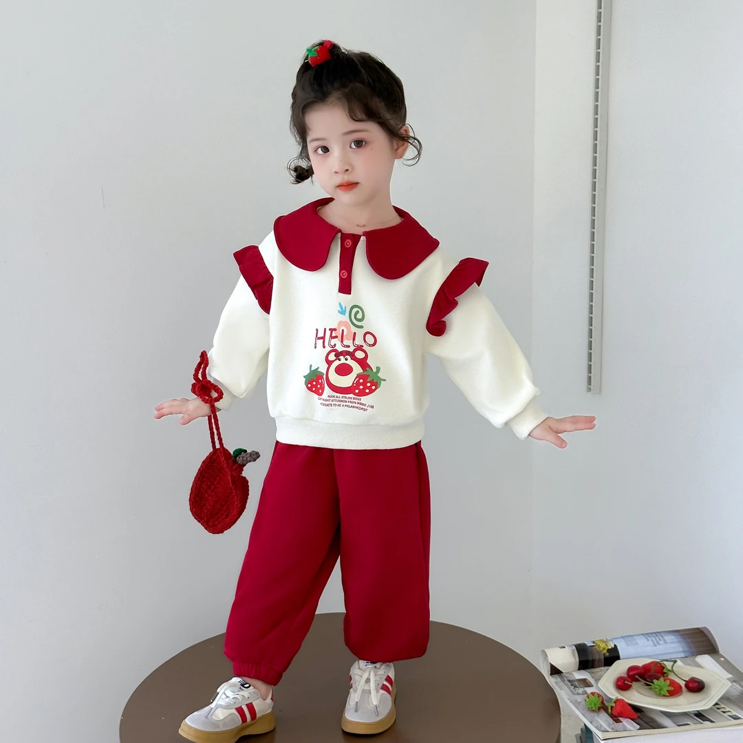 女童套装春秋款2025新款儿童洋气时髦卫衣女宝宝秋季装衣服两件套