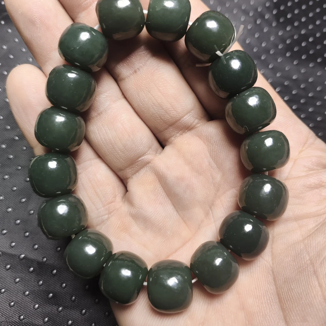 和田玉且末蓝卡14老型珠