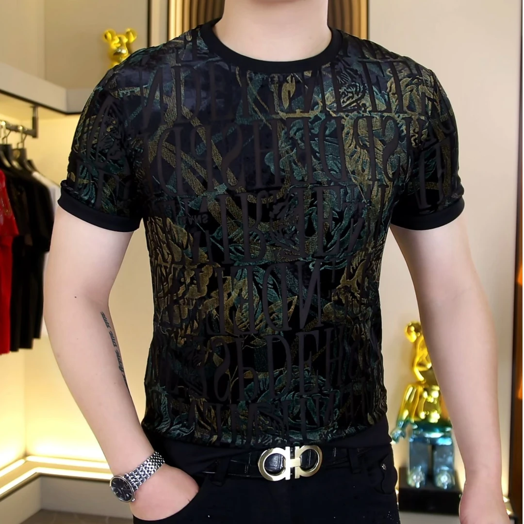 【阿东男装】2537男士高品质时尚修身高弹薄款潮流短袖