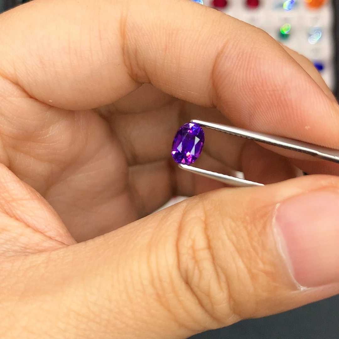 彩色蓝宝石裸石未镶嵌1.15克拉无烧薰衣草