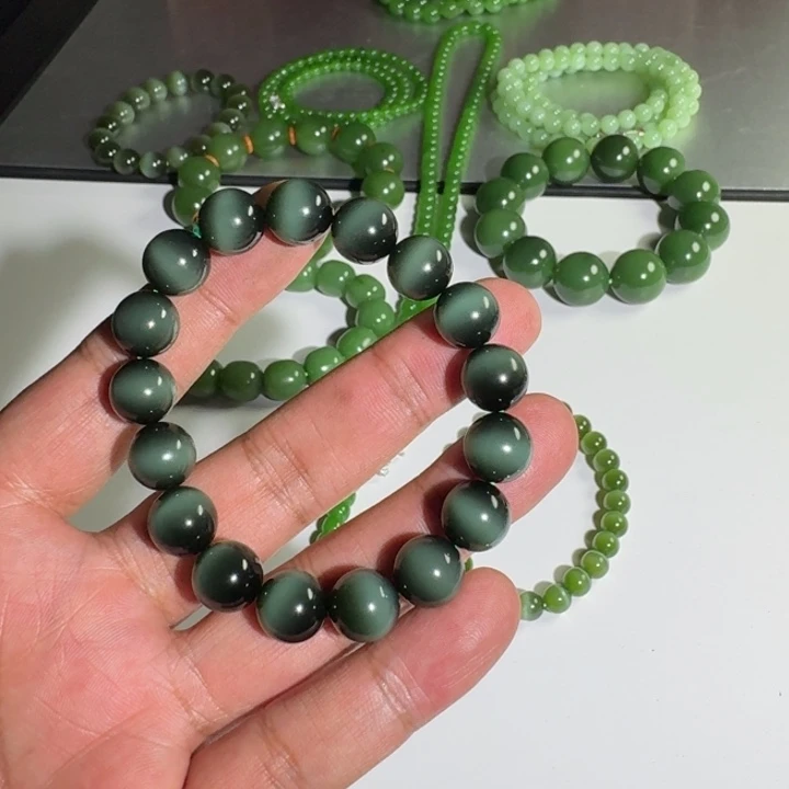 安***迪手串未镶嵌和田玉（碧玉）