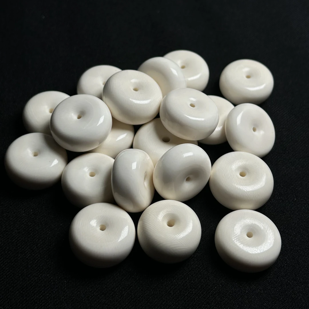 P055 只做天然猛犸象牙 平安扣 约直径23*对孔11mm