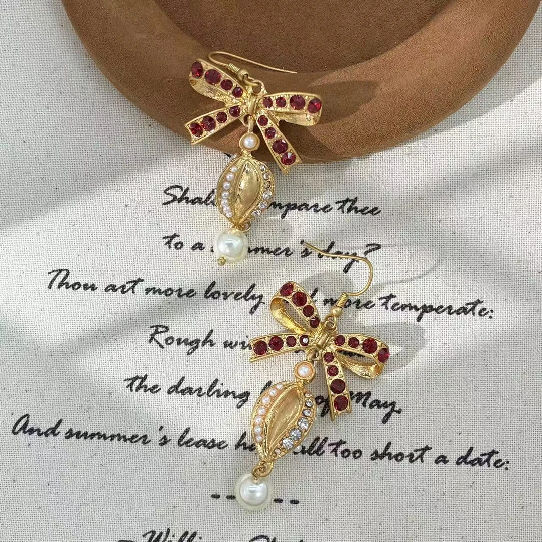 合金仿珍珠耳饰 远远（YY576）复古手工气质轻奢时尚经典