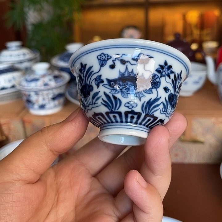 陶瓷手绘盖碗壶承杯子