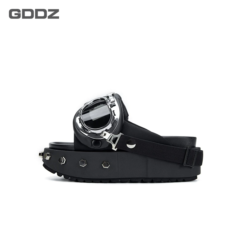 2025年春夏新款小众设计感眼镜款厚底时尚朋克拖鞋GD-250228