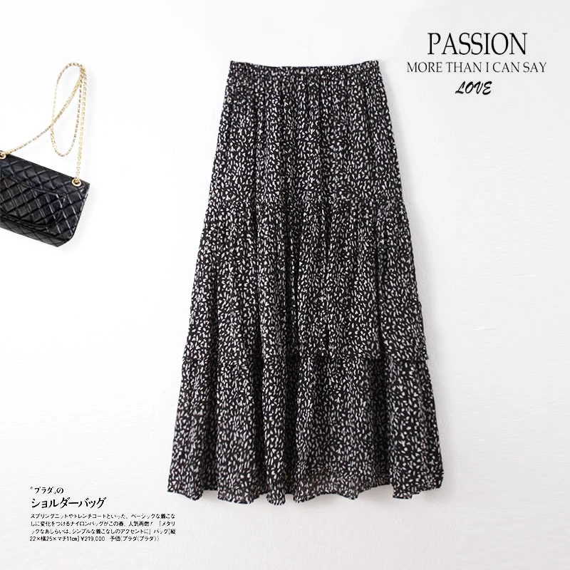 春季女士荷叶边半身裙松紧腰遮胯休闲百搭00405显瘦优雅时尚