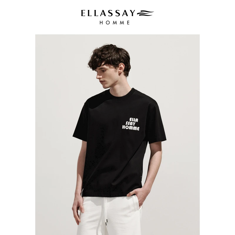 ELLASSAY歌力思男装夏Sorona纤维印花简欧风短袖T恤 EME342Z04300