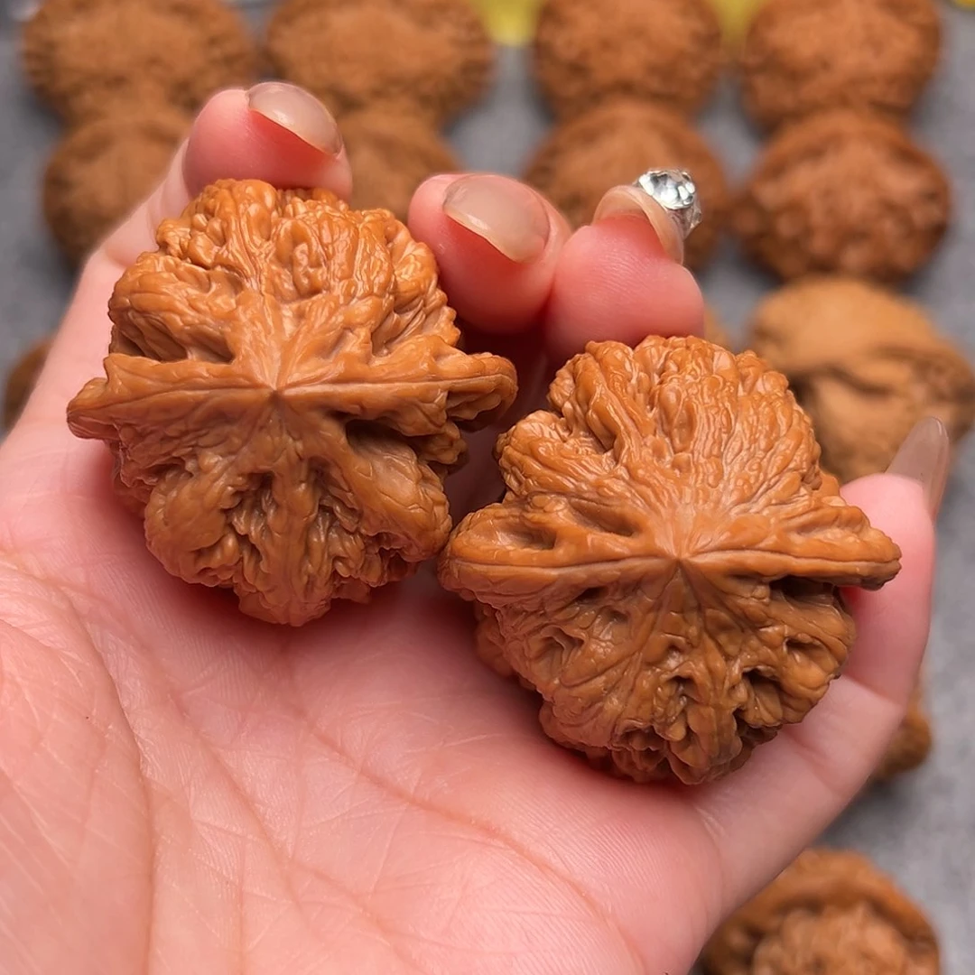 把件文玩核桃精品粗棱41全品46克