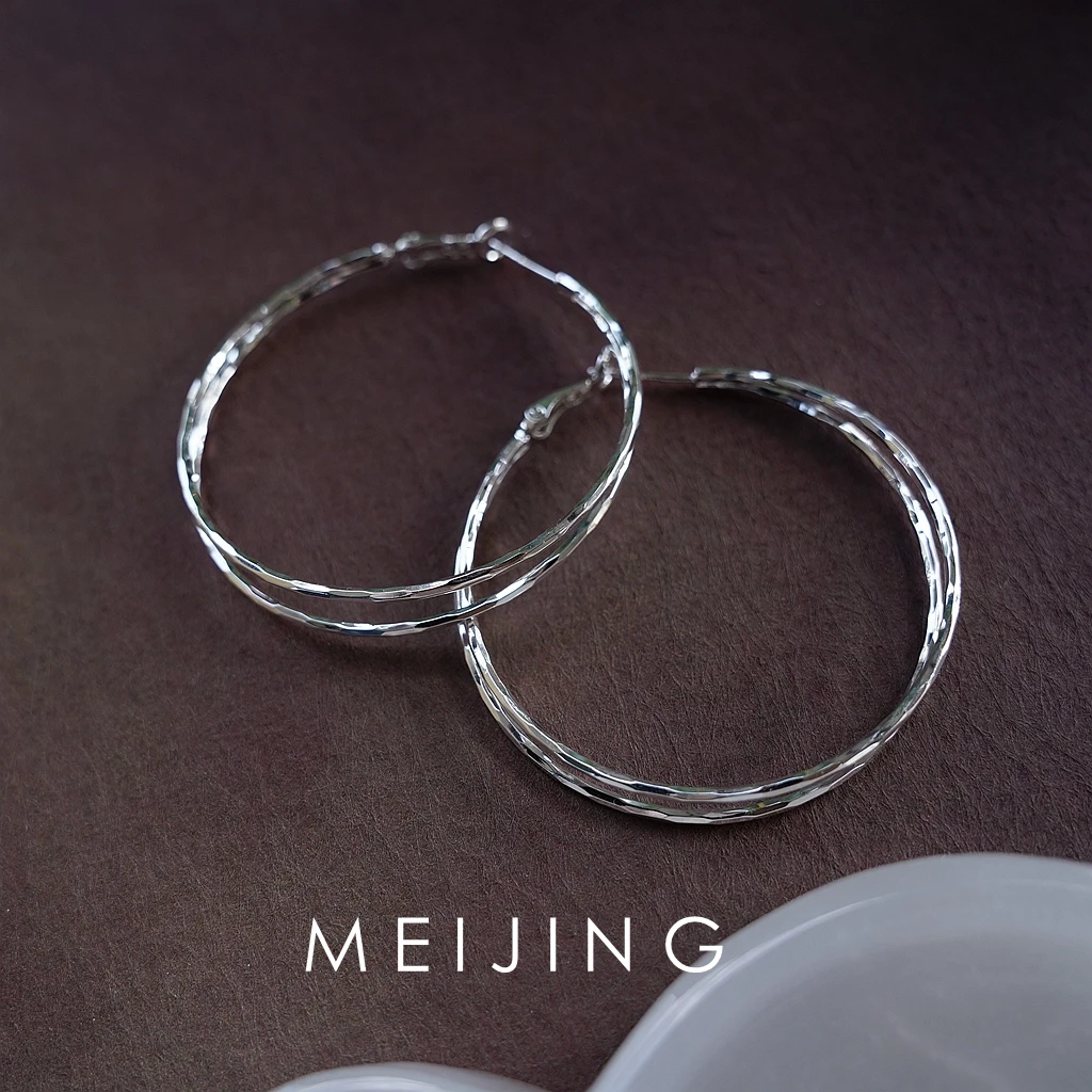 黄铜耳饰 【双界】欧美大耳环女大圈圈光面小众耳环时尚简约耳环