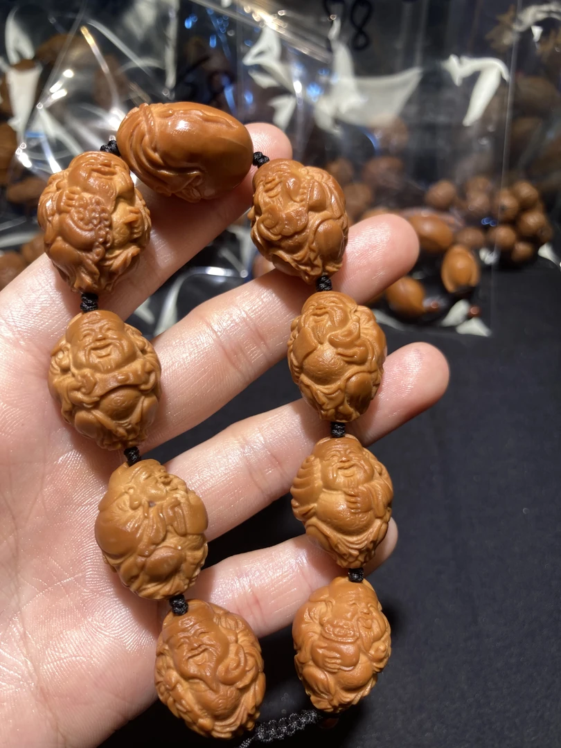 1.8+【八大财神】纯手工橄榄核核雕手串