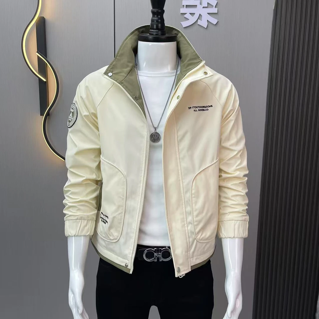 春秋新款男士夹克外套时尚韩版修身立领拉链短款休闲百搭薄款上衣
