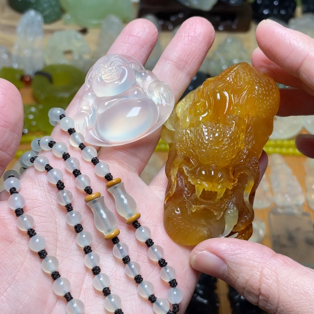 蛇纹石玉手把件未镶嵌?****?