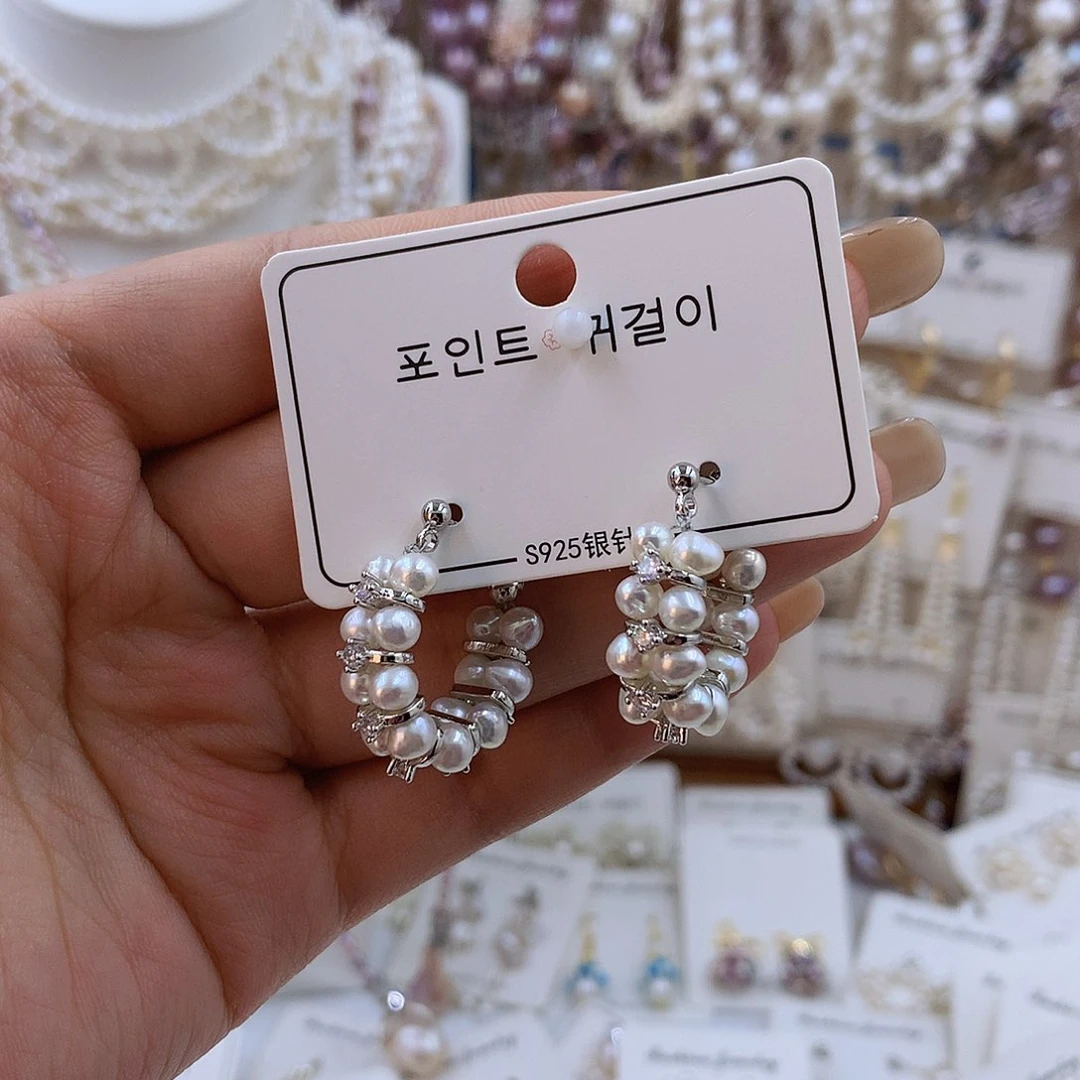 项链银S925镶嵌淡水珍珠