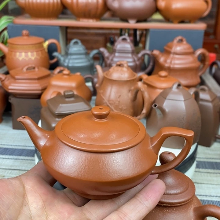 紫砂茶壶全手工云炉130cc原矿赵庄朱泥
