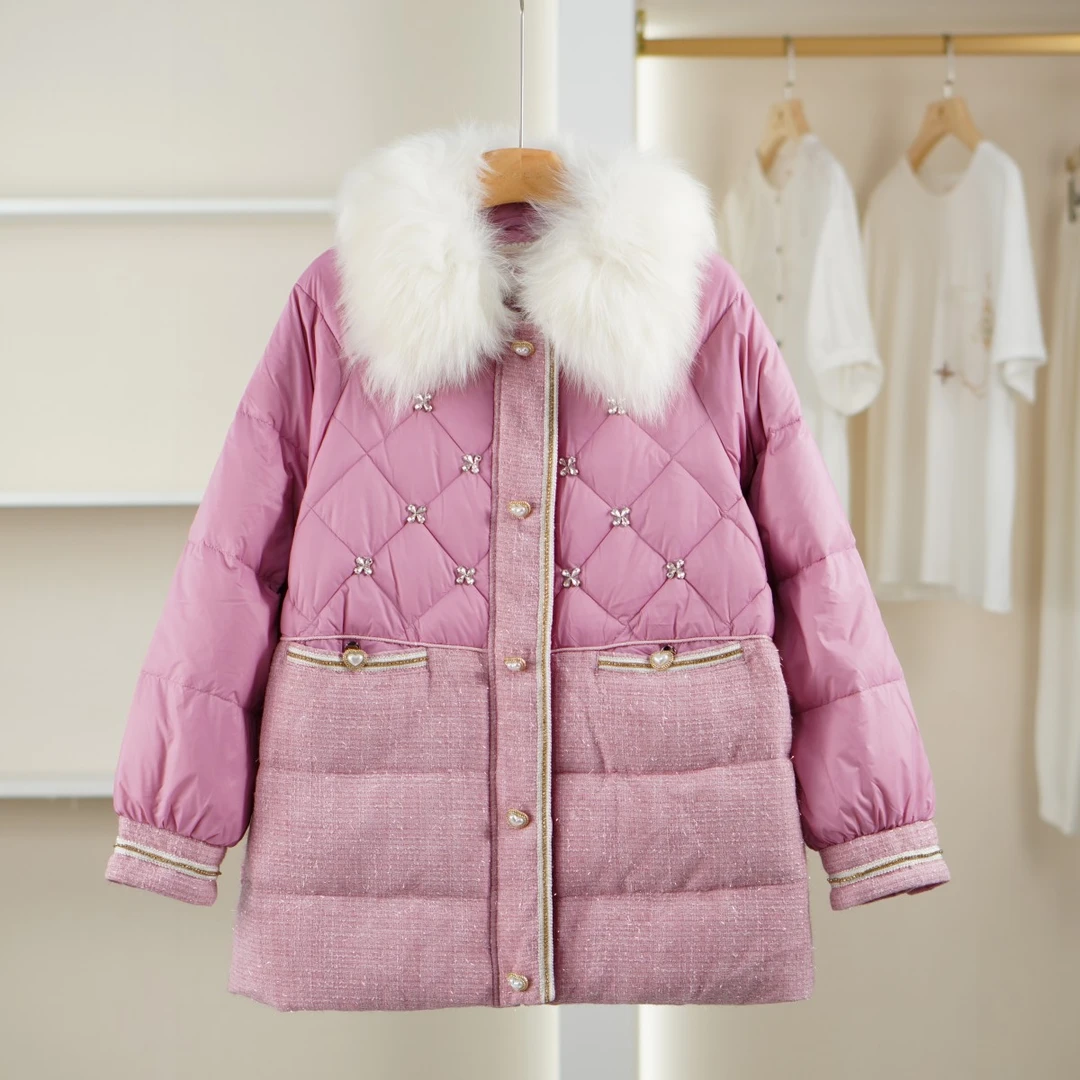 麦迪尚品【芭】5120549 秋冬简约时尚宽松保暖羽绒服品牌撤柜女装