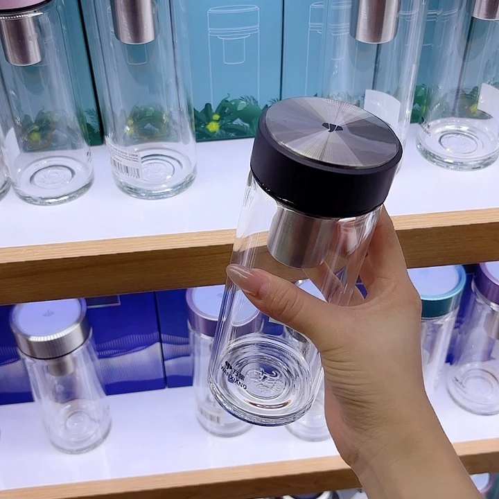 万象品牌单层玻璃杯U274-570灰杯套