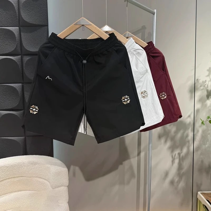 夏季男士短裤潮流时尚百搭轻奢简约休闲短裤搭刺绣款时尚五分裤子