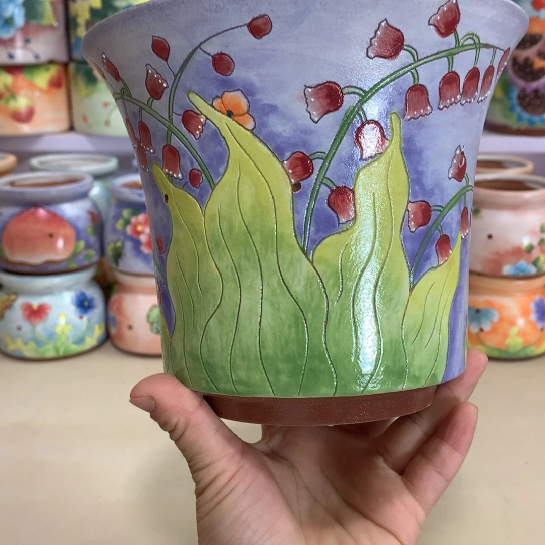 福利花盆，手绘花盆