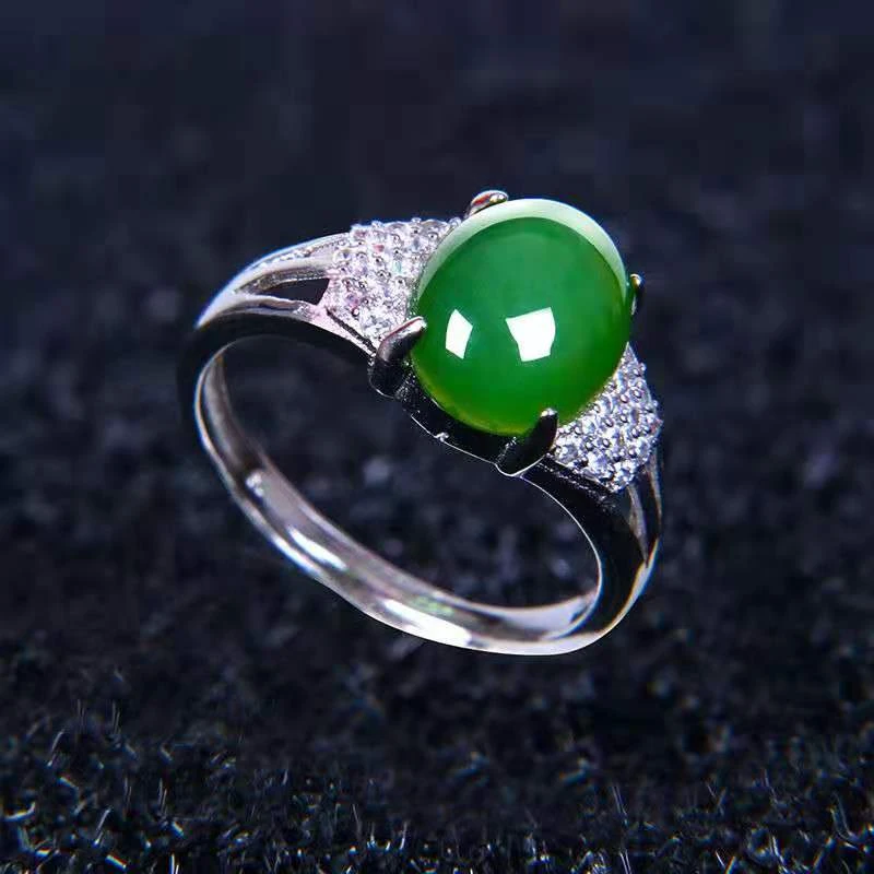 朔麟和田碧玉戒指简约大气款