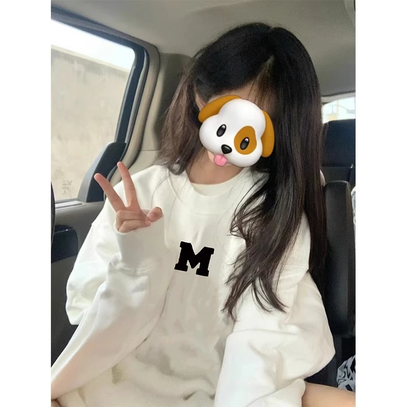 oversiz奶fufu圆领卫衣加绒加厚甜妹宽松2-300斤大码女装胖MM上衣
