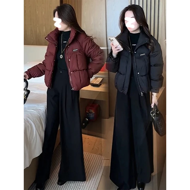 韩版加厚短款女士红色棉服外套冬季2025年新款复古保暖高级感棉衣