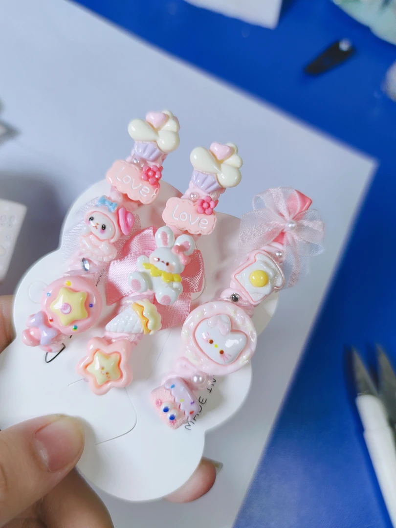 DIY手工奶油胶发夹