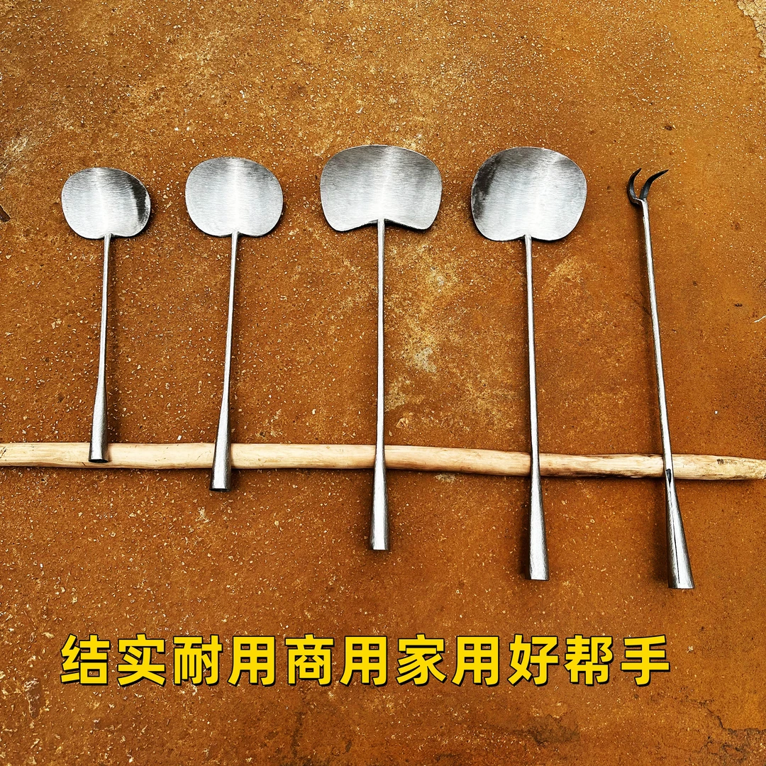 不锈钢炒菜勺家用商用耐用网红手工