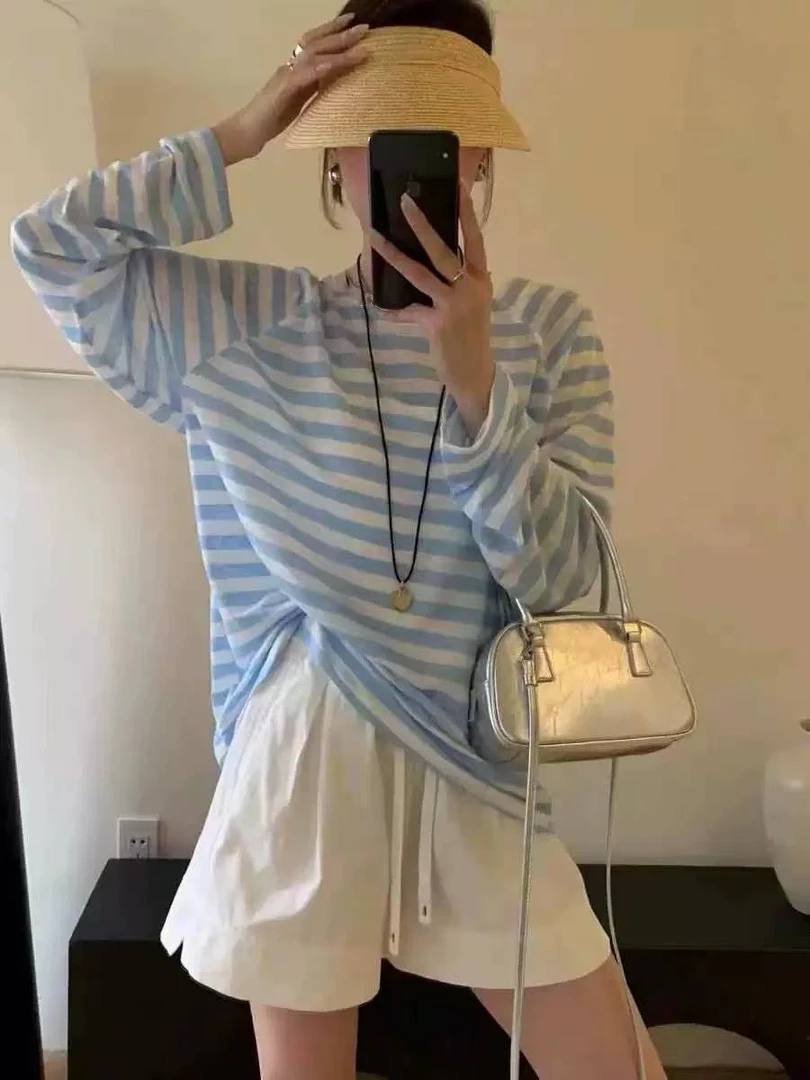 【井施】Z  2901    时尚气质条纹打底衫