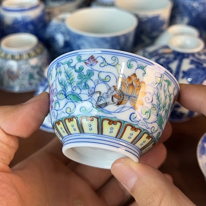 想***海瓷片景德镇全手工手绘陶瓷