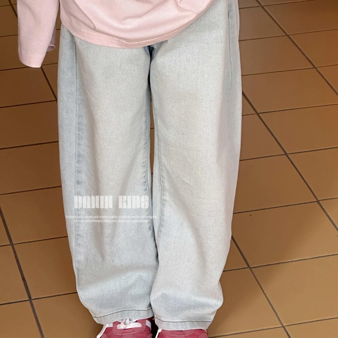 【嗒囜】女童25春季新款水洗宽松牛仔裤中大童百搭显瘦直筒休闲裤