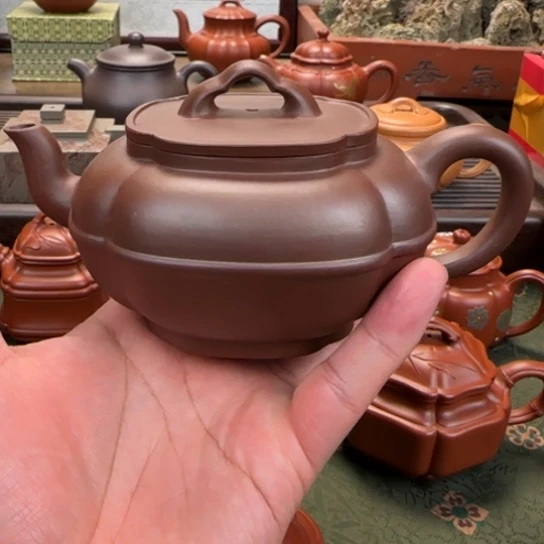 紫砂茶壶宜兴紫砂海棠