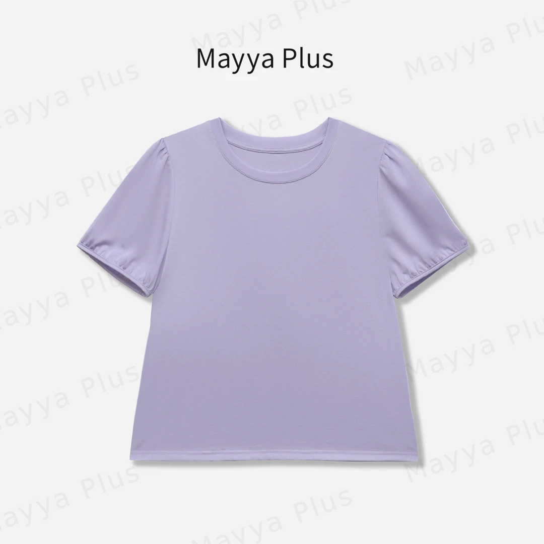 【丝光T】Mayya Plus麦芽定制轻奢气质显瘦欧若风针织上衣32527233