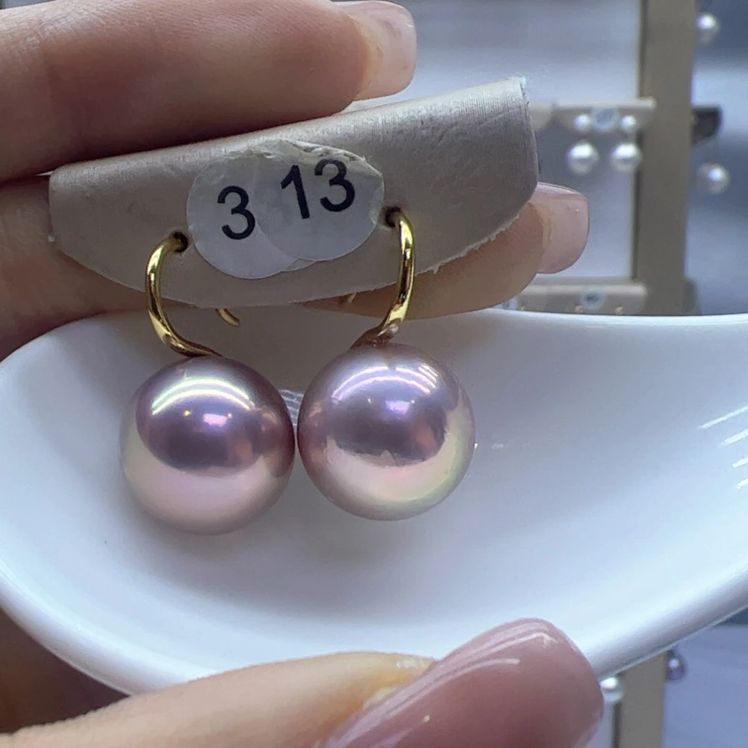 淡水珍珠耳饰18K金镶嵌
