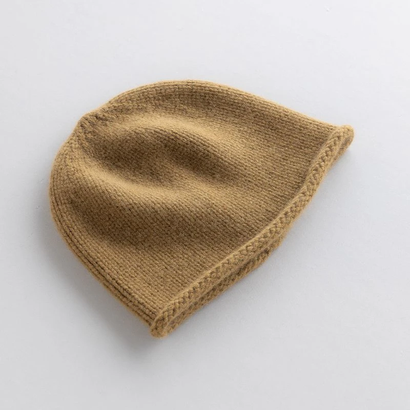 26支9股线秋冬厚款针织保暖羊绒帽纯色百搭男女通用帽