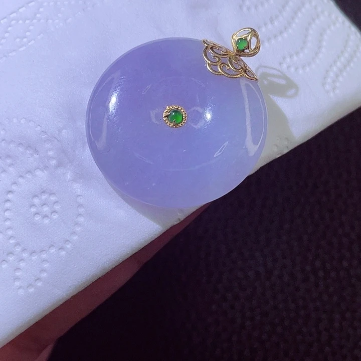 颈饰18K金镶嵌翡翠翡翠