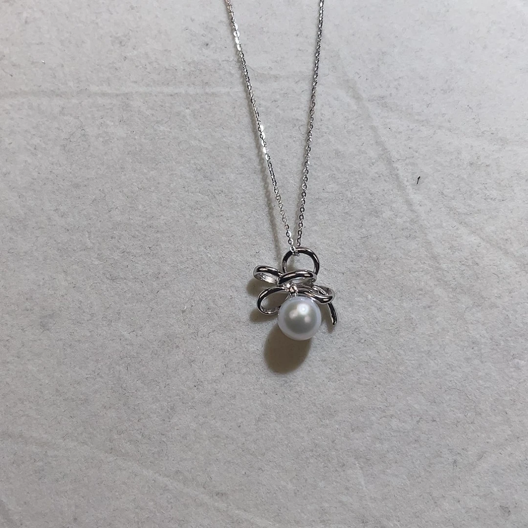 淡水珍珠银S925镶嵌颈饰