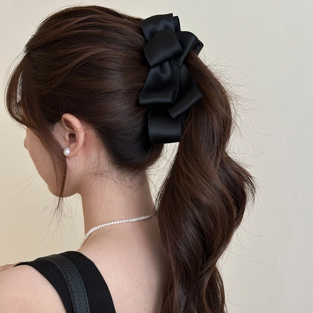 韩国高端蝴蝶结香蕉夹发夹女2025新款后脑勺马尾夹温柔风头饰发饰
