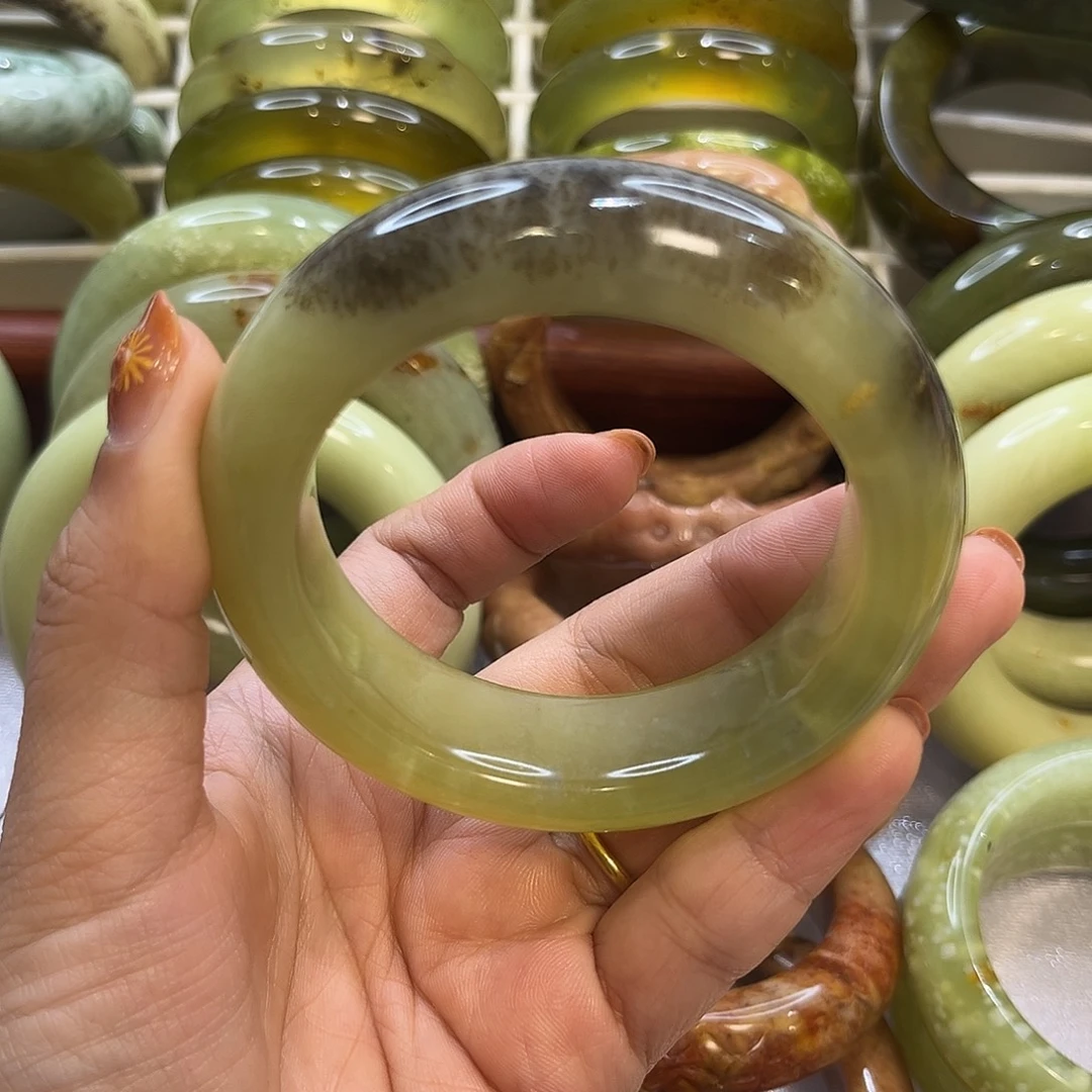 蛇纹石玉未镶嵌手镯15号58.4