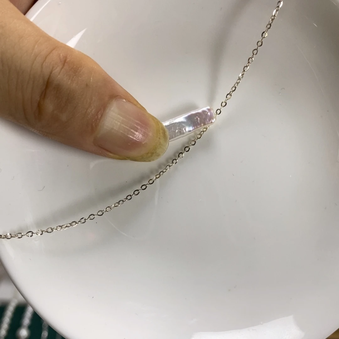 淡水珍珠银S925镶嵌颈饰