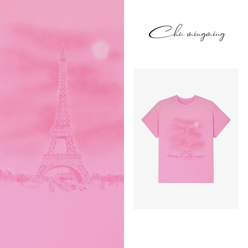 【CHU/2024SSNEW】原创设计《铁塔》休闲圆领短袖字母印花T恤2425