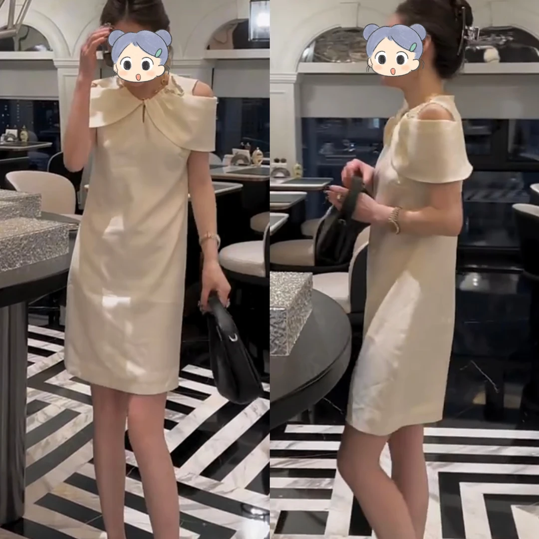 2025夏季新款时尚显瘦气质女士网红洋气连衣裙百搭款D21549