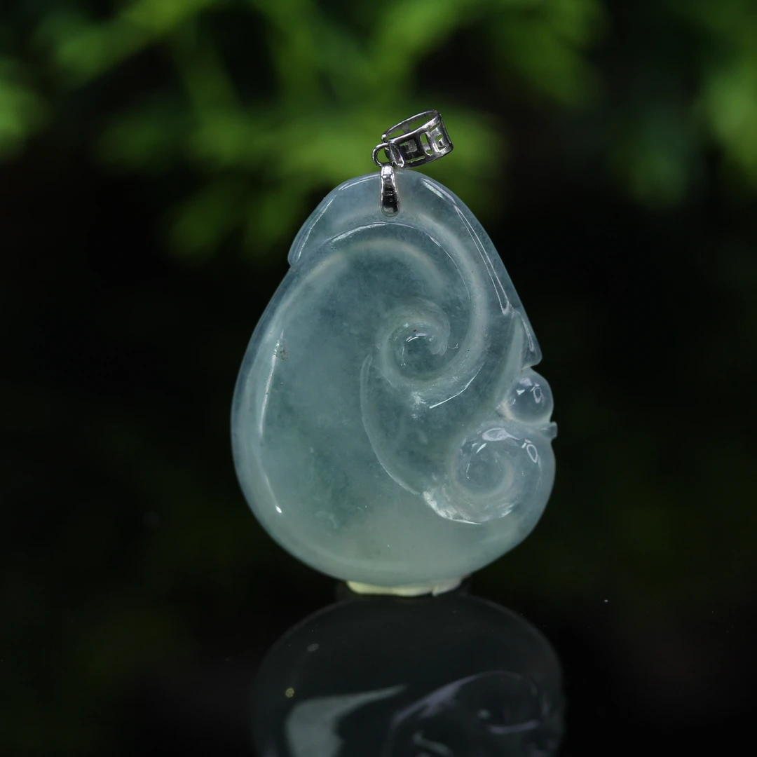 64天然缅甸翡翠A货18K镶福满如意玉吊坠/1228044/拍卖