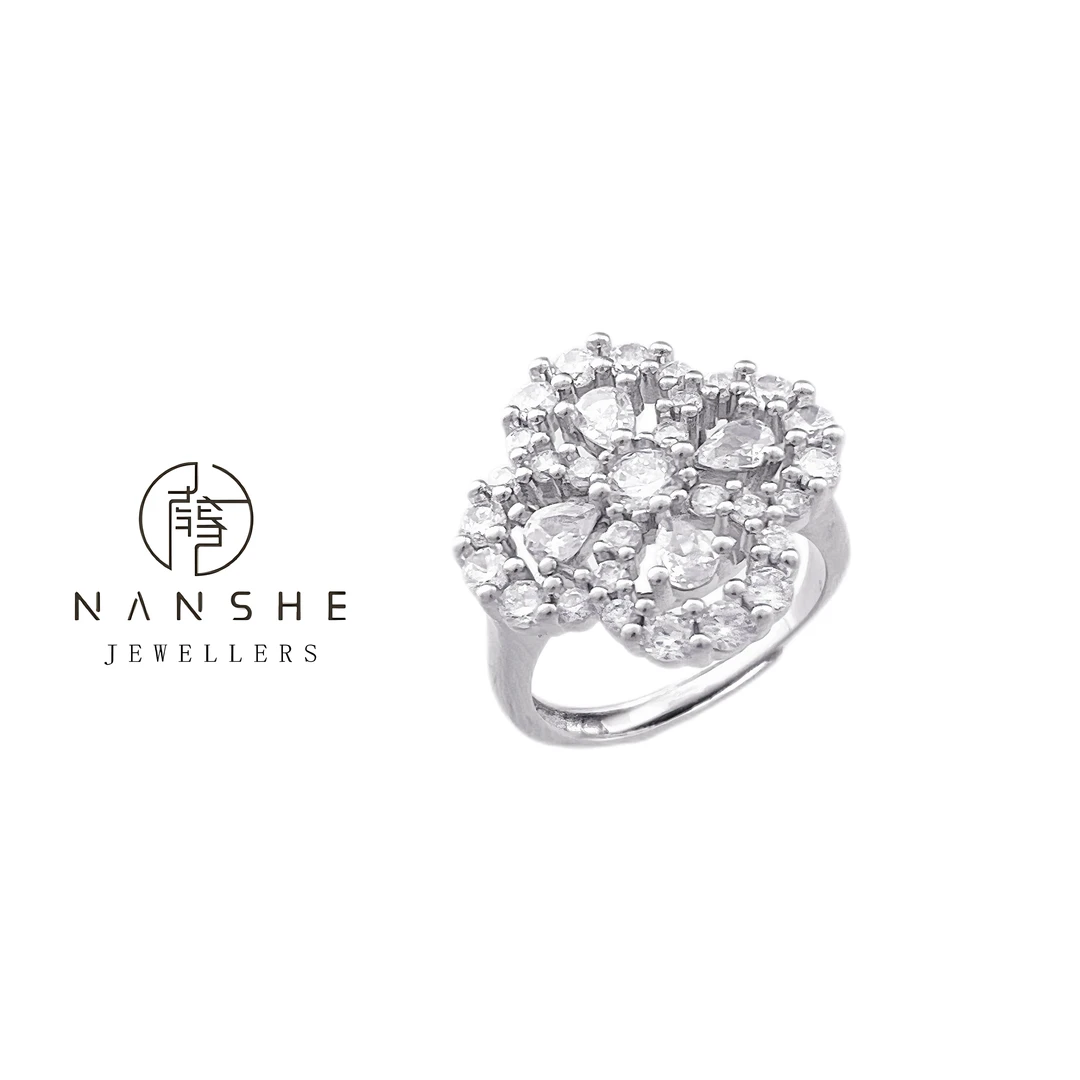 NANSHE/南奢 四花戒指气质时尚小众个性