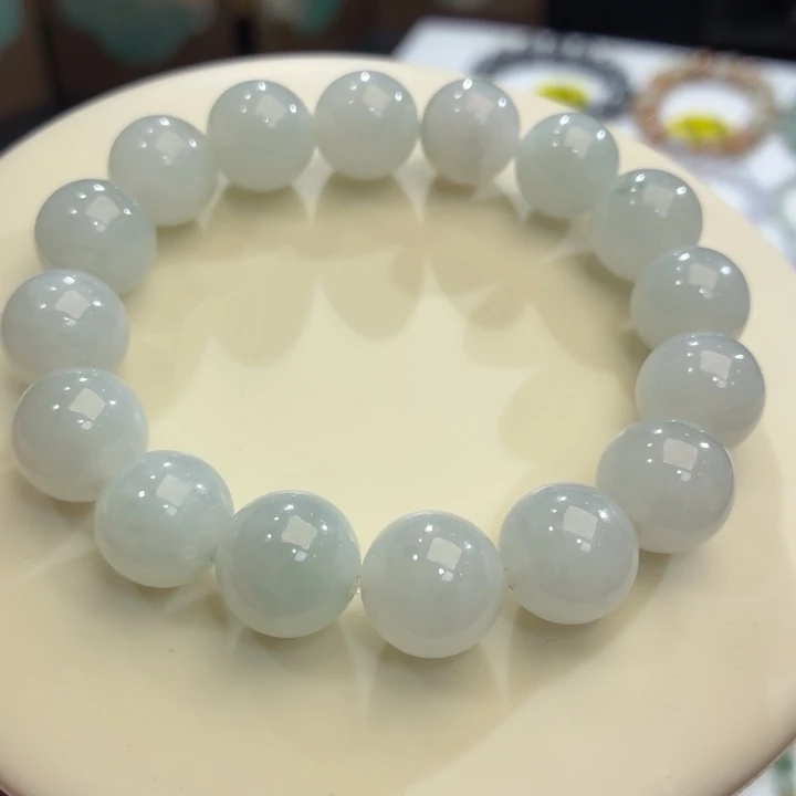 翡翠未镶嵌手链冰胶蓝卡13