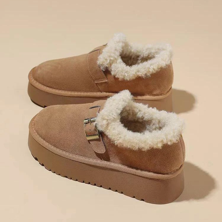 松糕勃肯鞋女棉鞋保暖面包鞋增高小个子雪地靴