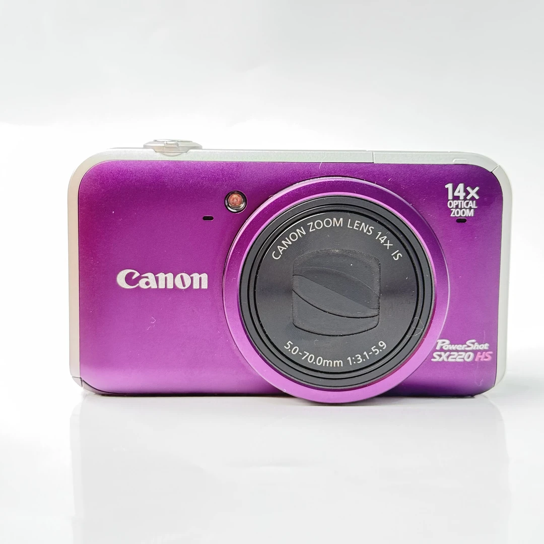 95新 Canon/佳能 sx220葡萄紫1400万像素14倍变焦数码相机