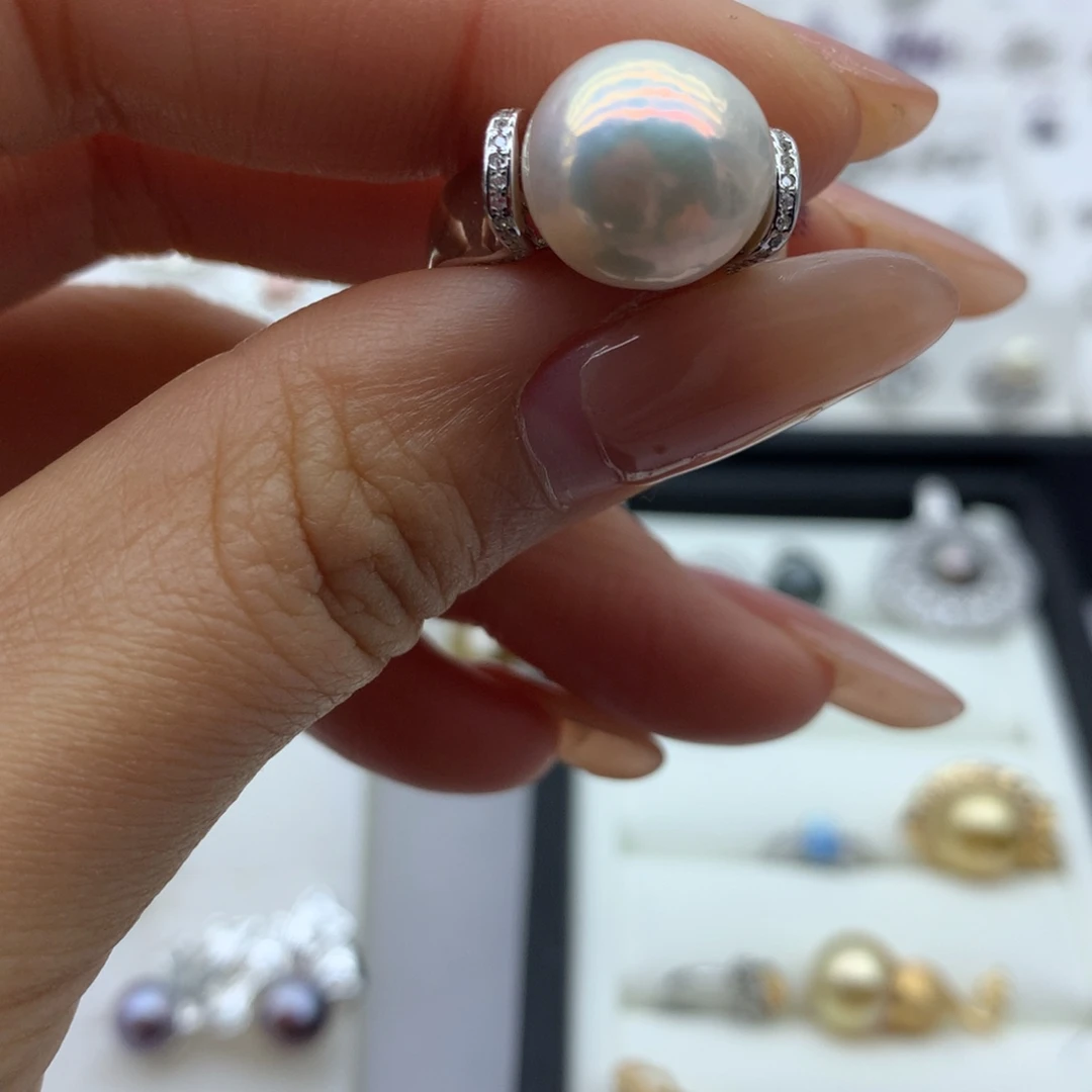 淡水珍珠戒指银S925镶嵌