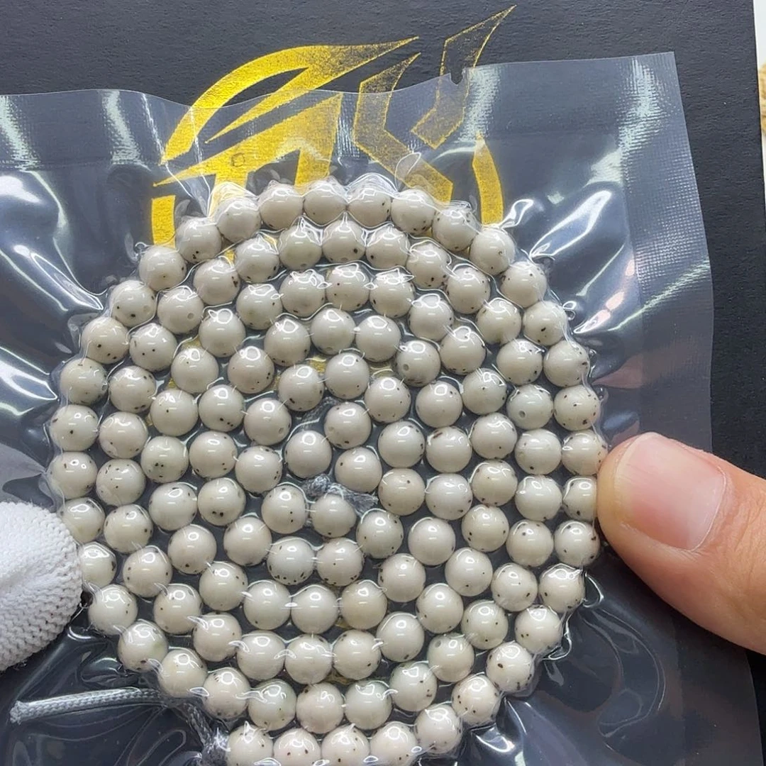 星月菩提吊坠30一物一图冰白通体龙蛋7圆108
