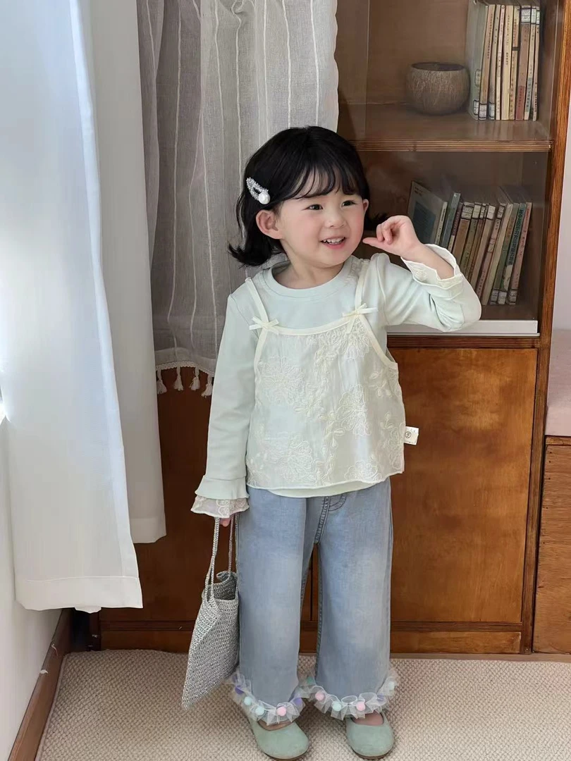 【BaoBao现货】春款女童可爱T恤上衣两件套25028