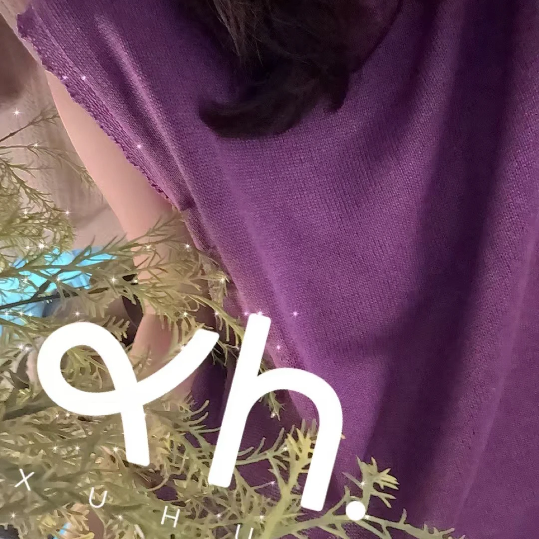 XUHUI-进口肌理感紫色背心